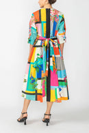 Floral Print Gathered Dress-7005D