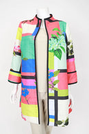 High Neck Open Contrast Binding Jacket- 7006J
