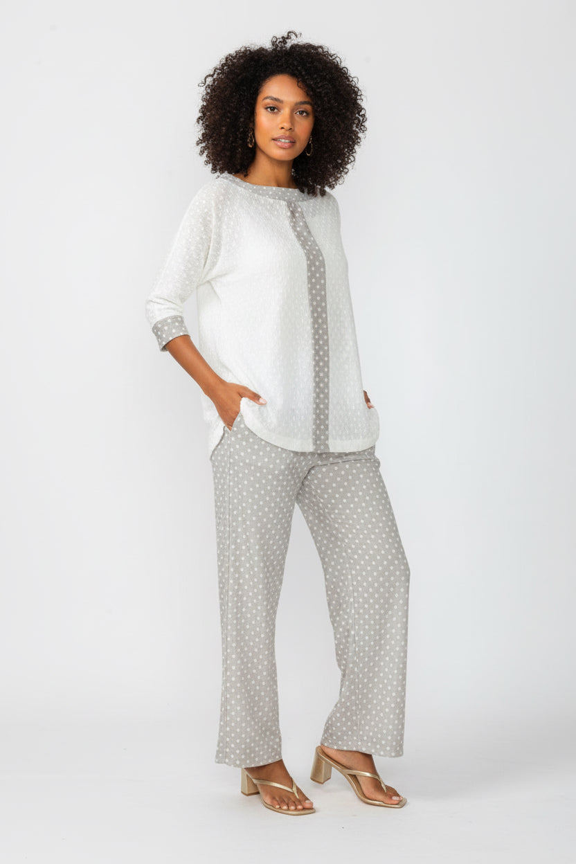 Straight Leg Polka Dot Pants-7066P