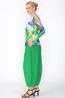 IC Collection Round Neck Long Sleeve Mesh Top-7673T