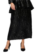 IC Collection Luxe Noir Pencil Skirt-7137S