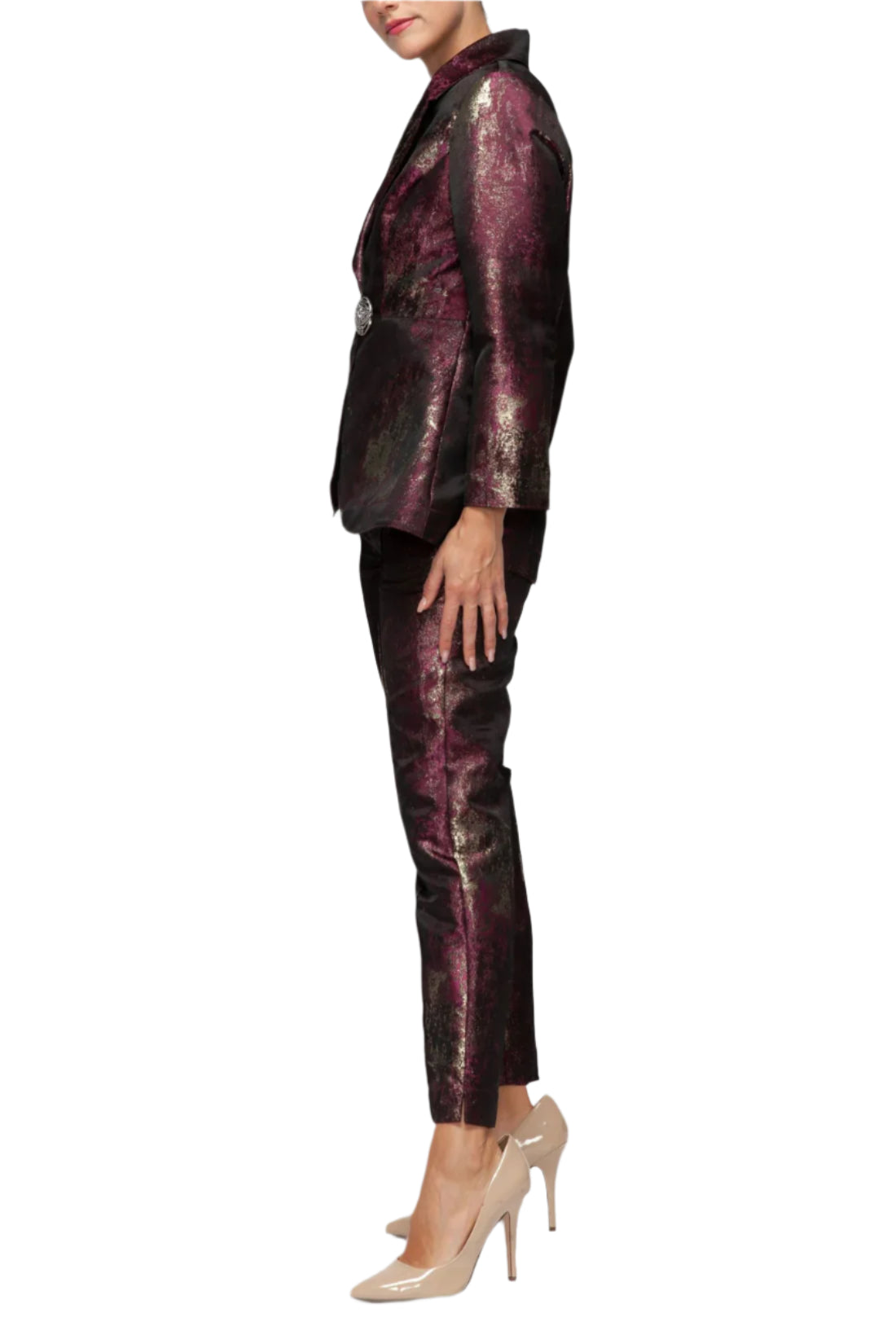 IC Collection Geo Metallic Blazer-7131J