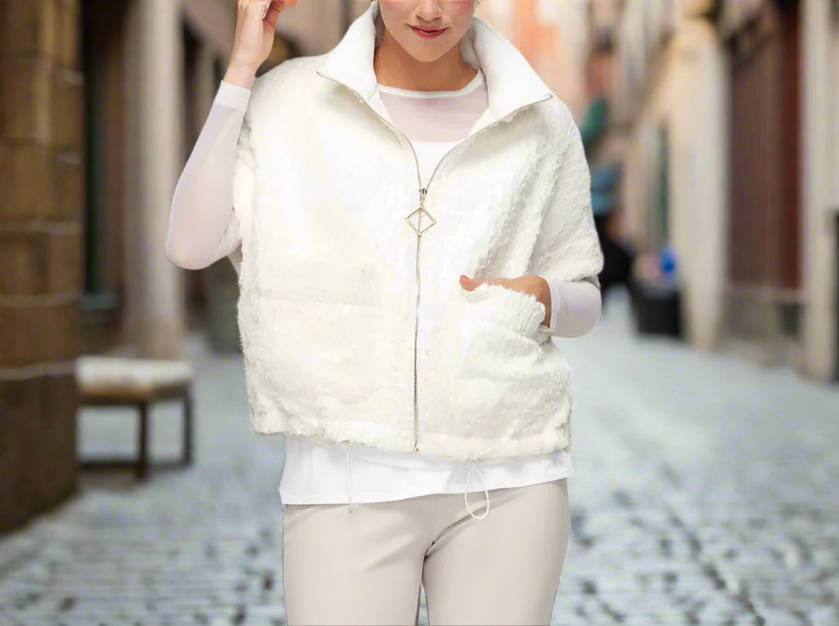 IC Collection Luna Sheen Zip Vest-7144V