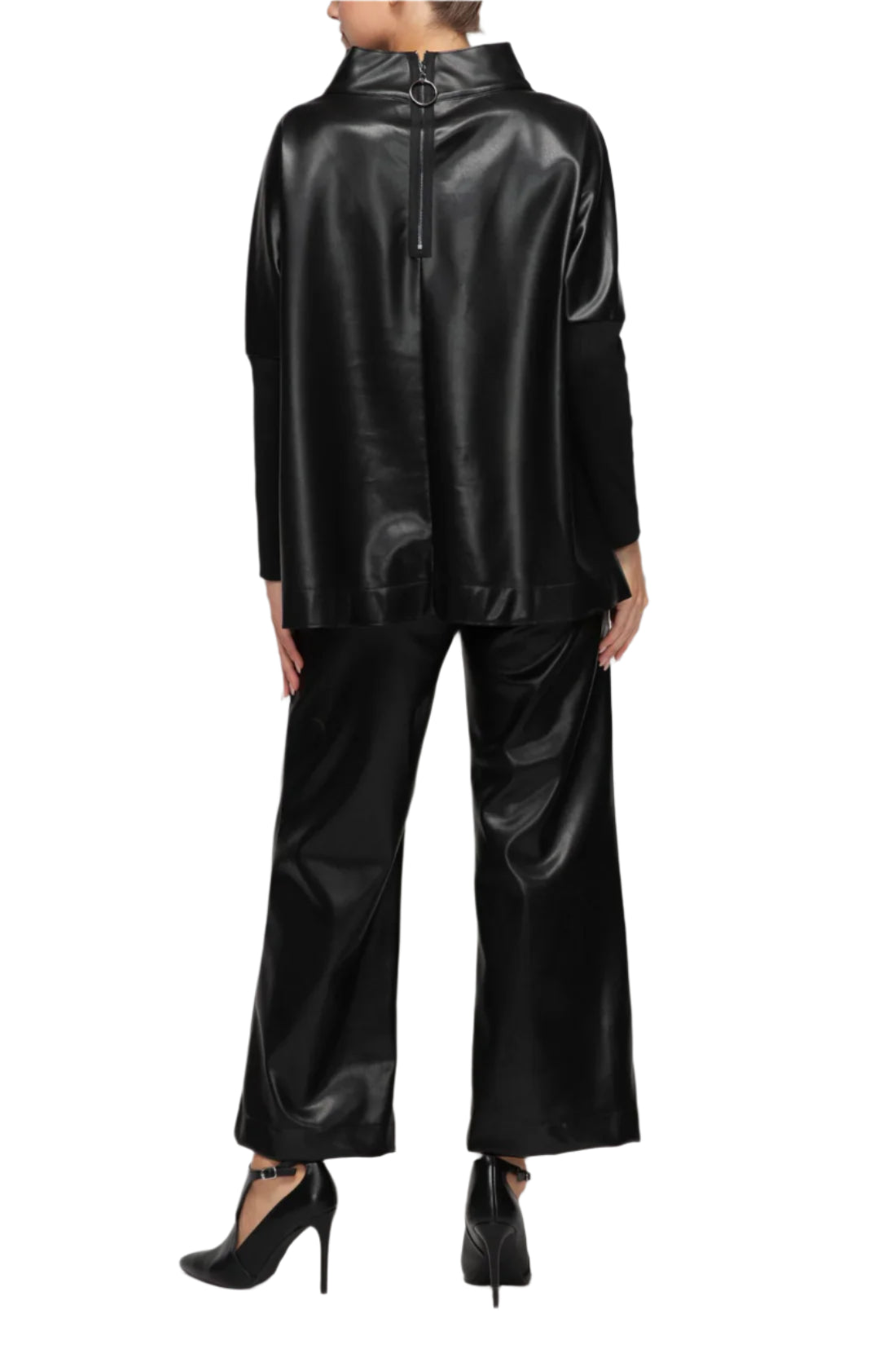 IC Collection Luxe Noir Faux Leather Pant-2191P