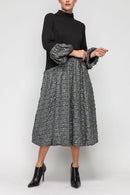 IC Collection Elegant Textured Midi Dress-7159D