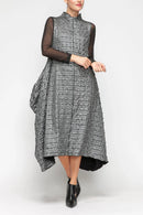 IC Collection Mock Neck Sleeveless Swing Dress-7173D