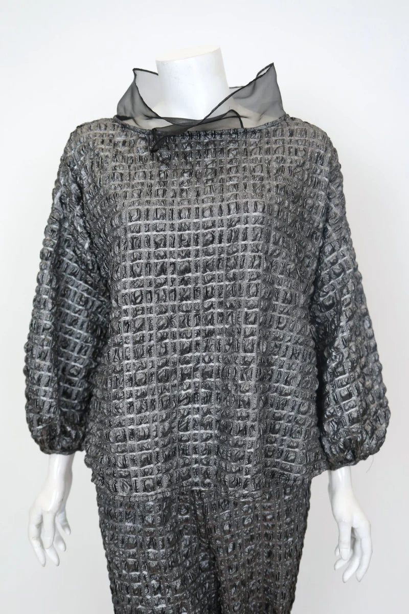 IC Collection Chiffon Asymmetrical Collar Top – 7179T