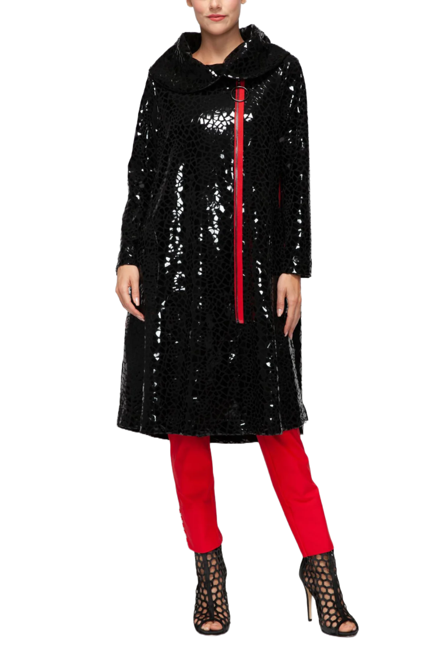 IC Collection Red Point Mosaic Jacket-7198J