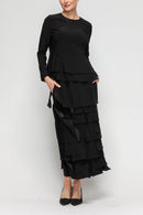 IC Collection "Luna" Layered Asymmetrical Patch Skirt-7234S