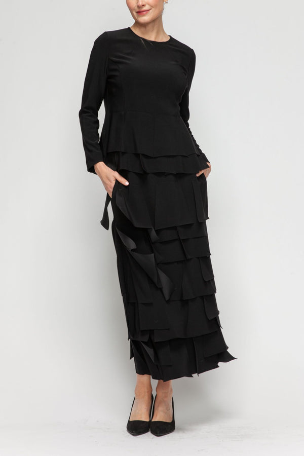 IC Collection "Luna" Layered Asymmetrical Patch Skirt-7234S