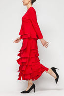 IC Collection "Luna" Layered Asymmetrical Patch Skirt-7234S