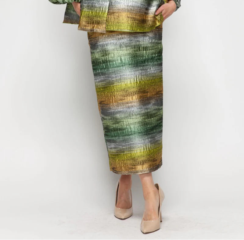 IC Collection Metallic Skirt-7242S-GRN