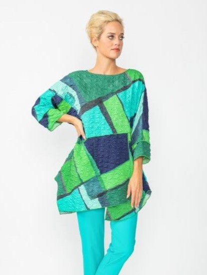 IC Collection Asymmetrical Collage Tunic-IC-7275T – Unique Apparel USA