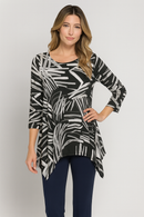By JJ 3/4 Sleeve Printed Top-IT-223P