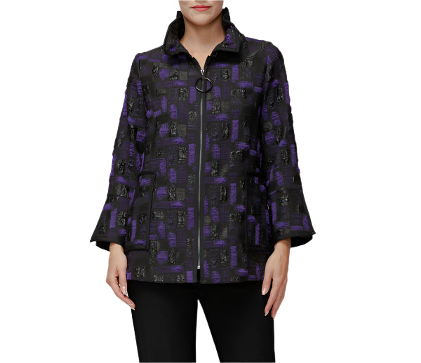 IC Collection Wire Collar Zip-Up Jacket-7353J