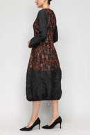 IC Collection Front-Zip Bubble Dress-7358D