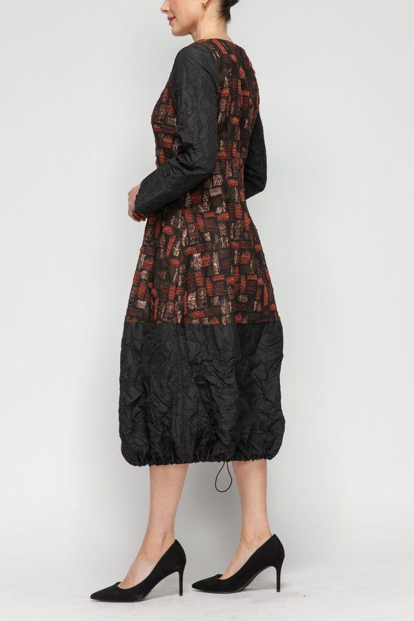 IC Collection Front-Zip Bubble Dress-7358D