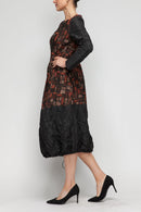 IC Collection Front-Zip Bubble Dress-7358D