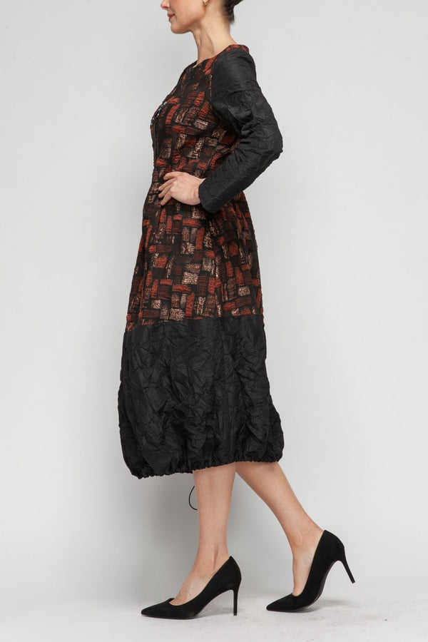 IC Collection Front-Zip Bubble Dress-7358D