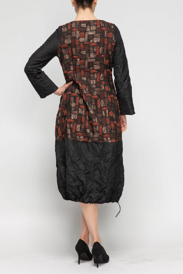 IC Collection Front-Zip Bubble Dress-7358D