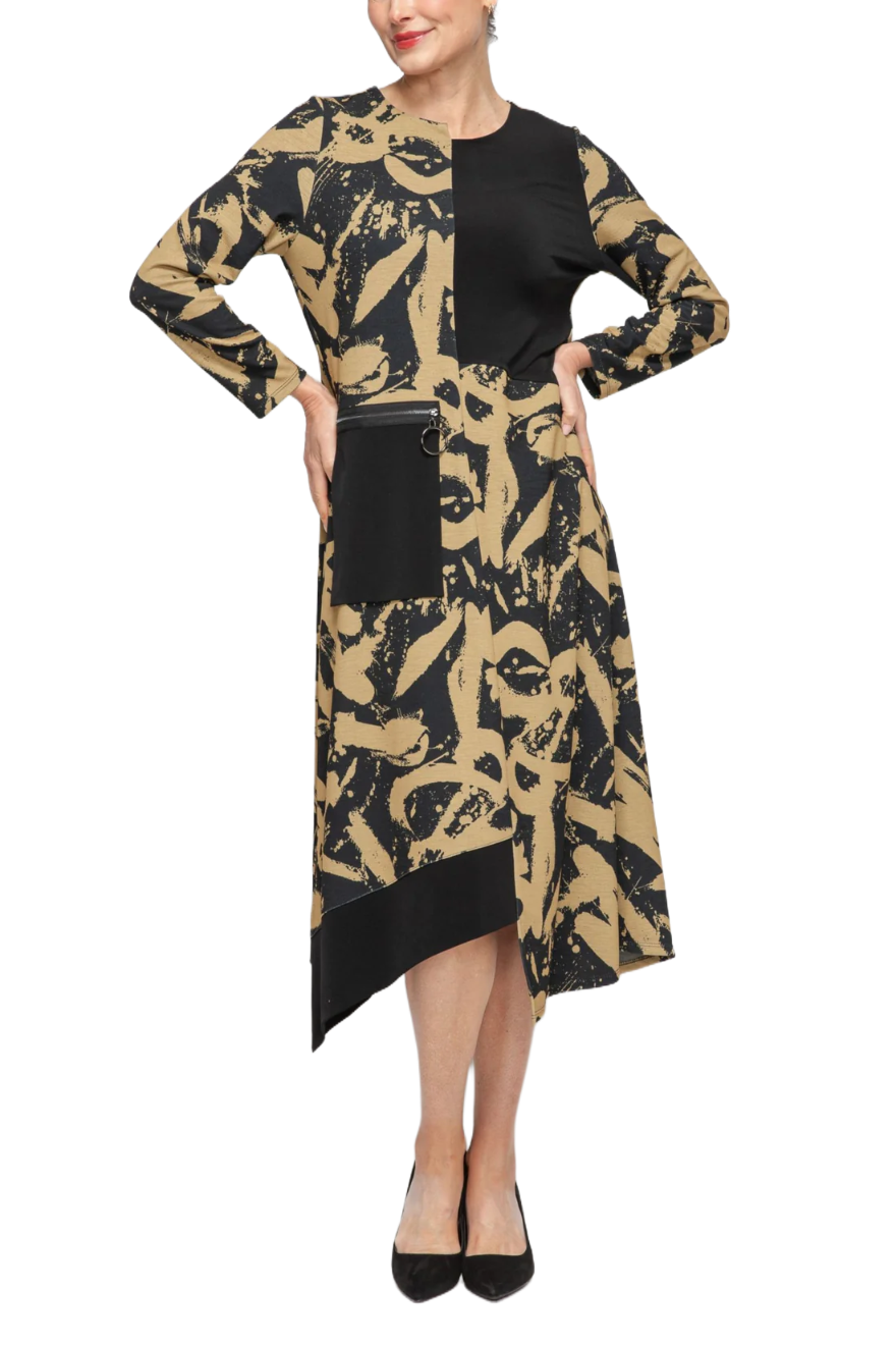 IC Collection Abstract Print Dress-7382D