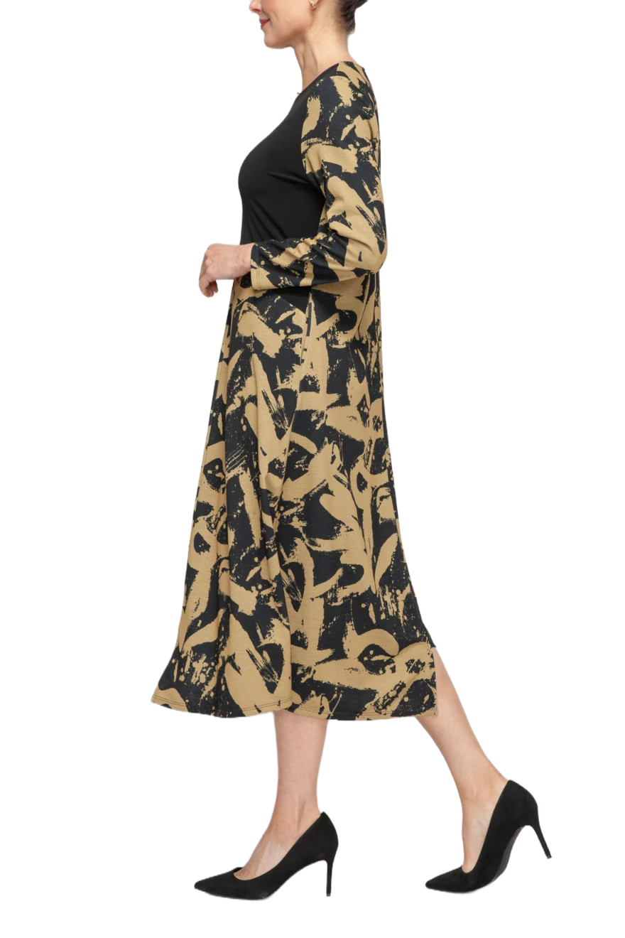 IC Collection Abstract Print Dress-7382D