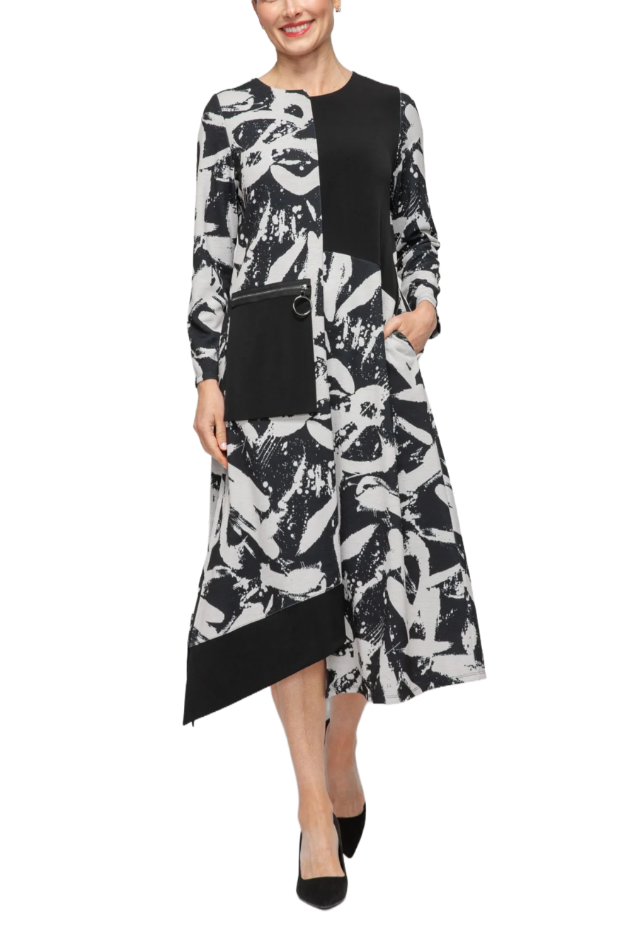 IC Collection Abstract Print Dress-7382D