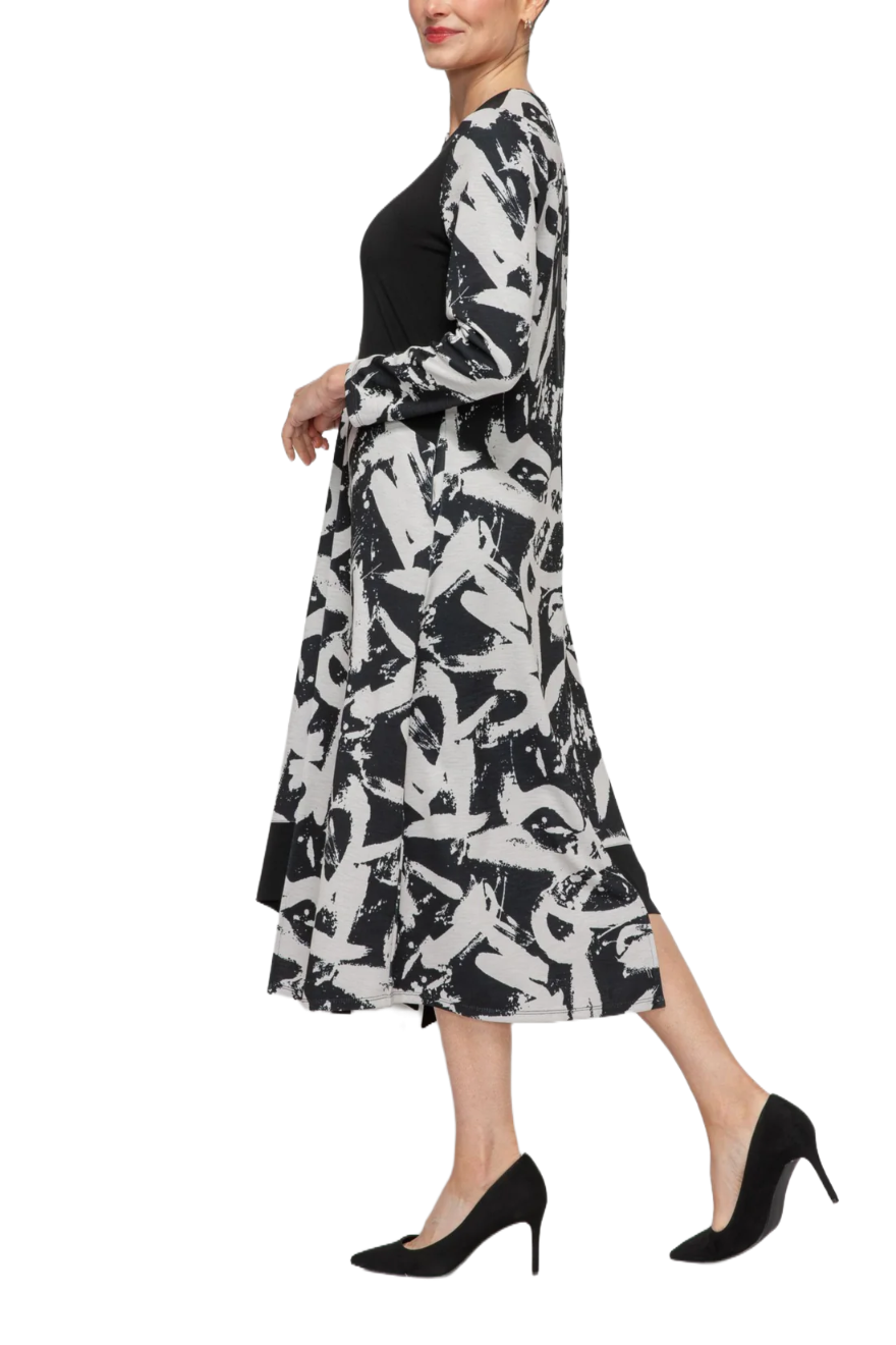 IC Collection Abstract Print Dress-7382D