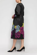 IC Collection Front-Zip Floral Dress-7384D