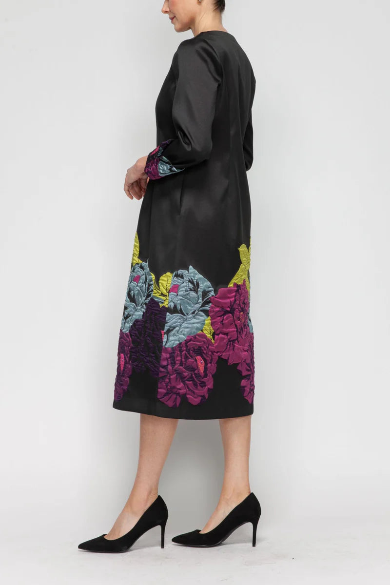 IC Collection Front-Zip Floral Dress-7384D