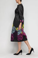 IC Collection Front-Zip Floral Dress-7384D