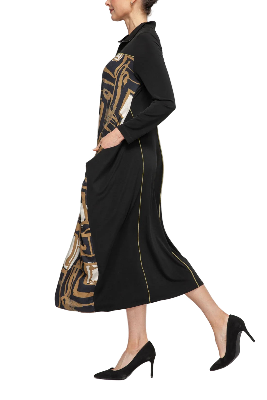 IC Collection Aria Abstract Midi Dress-7387D
