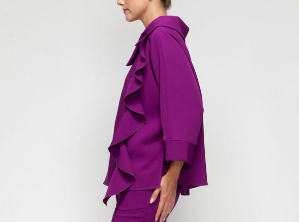 IC Collection Ruffle Trim Top-7417T