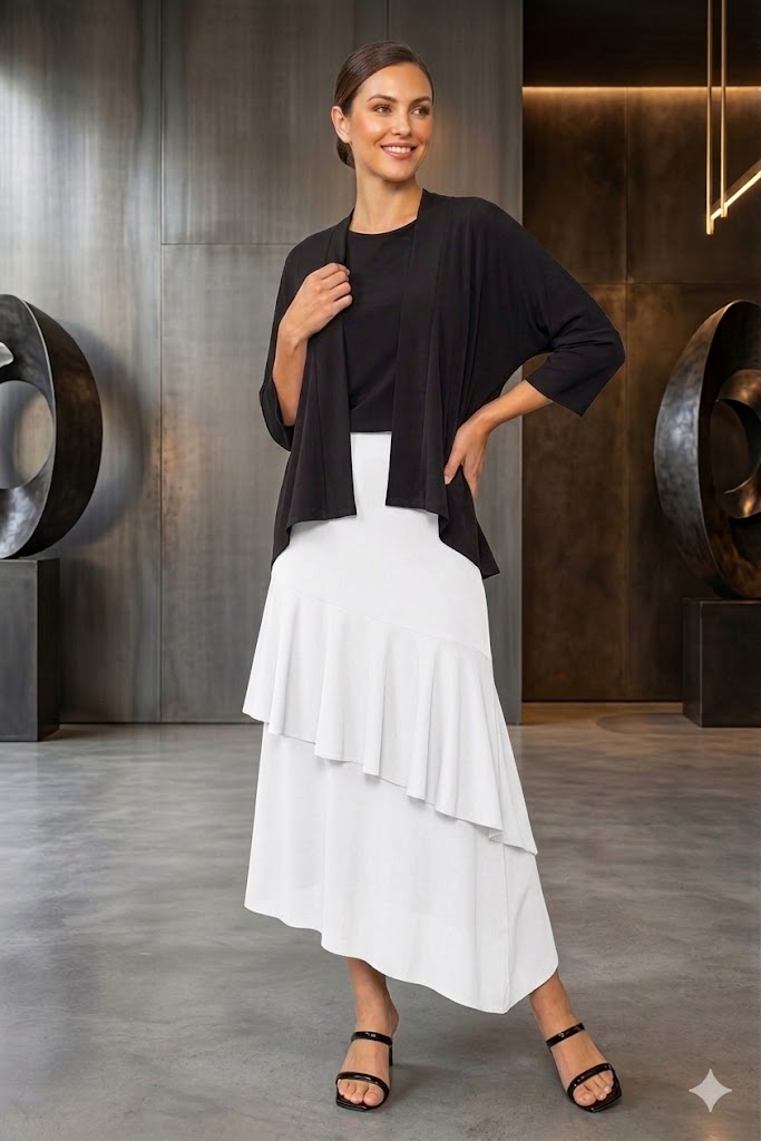 IC Collection Asymmetrical Ruffled Skirt-C1016S