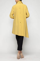 IC Collection Asymmetric Hem Shirt with Classic Collar-7513B
