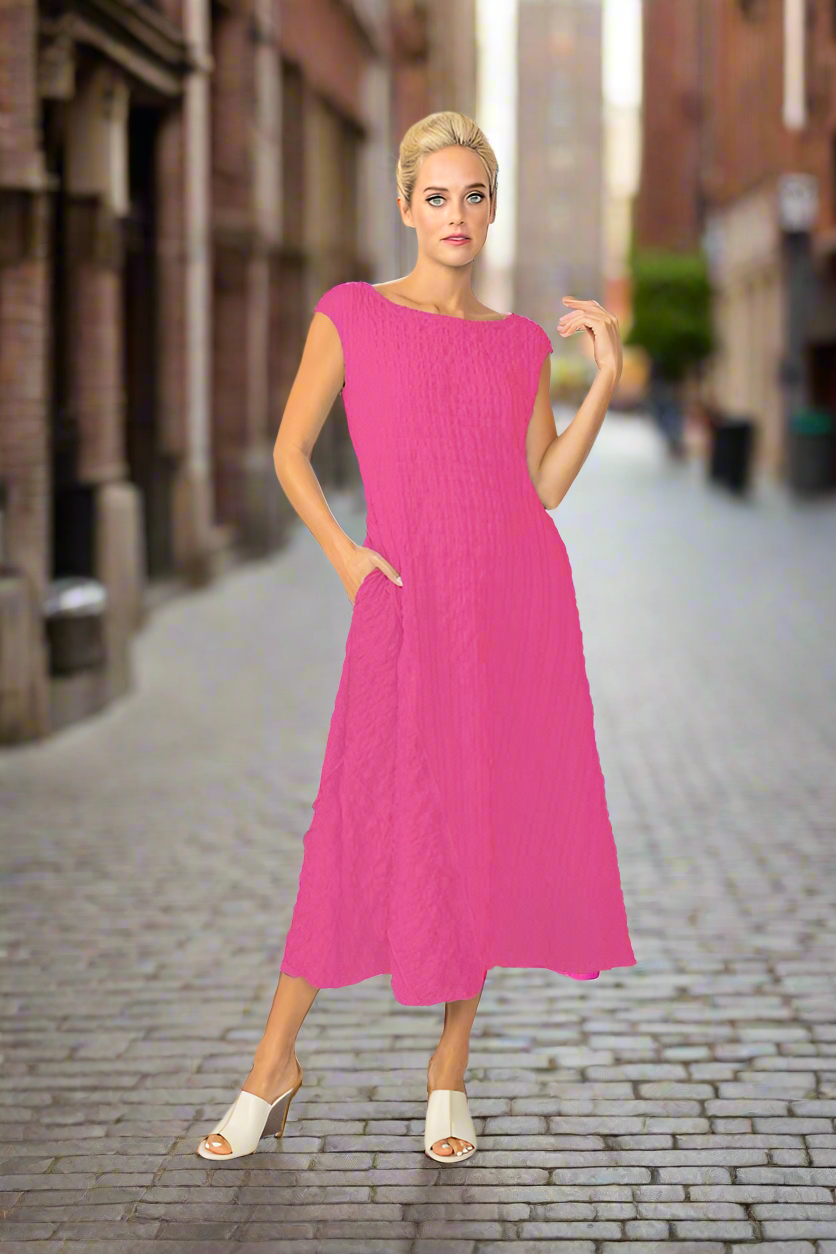 IC Collection Bubble Scoop Neck Dress 7003D