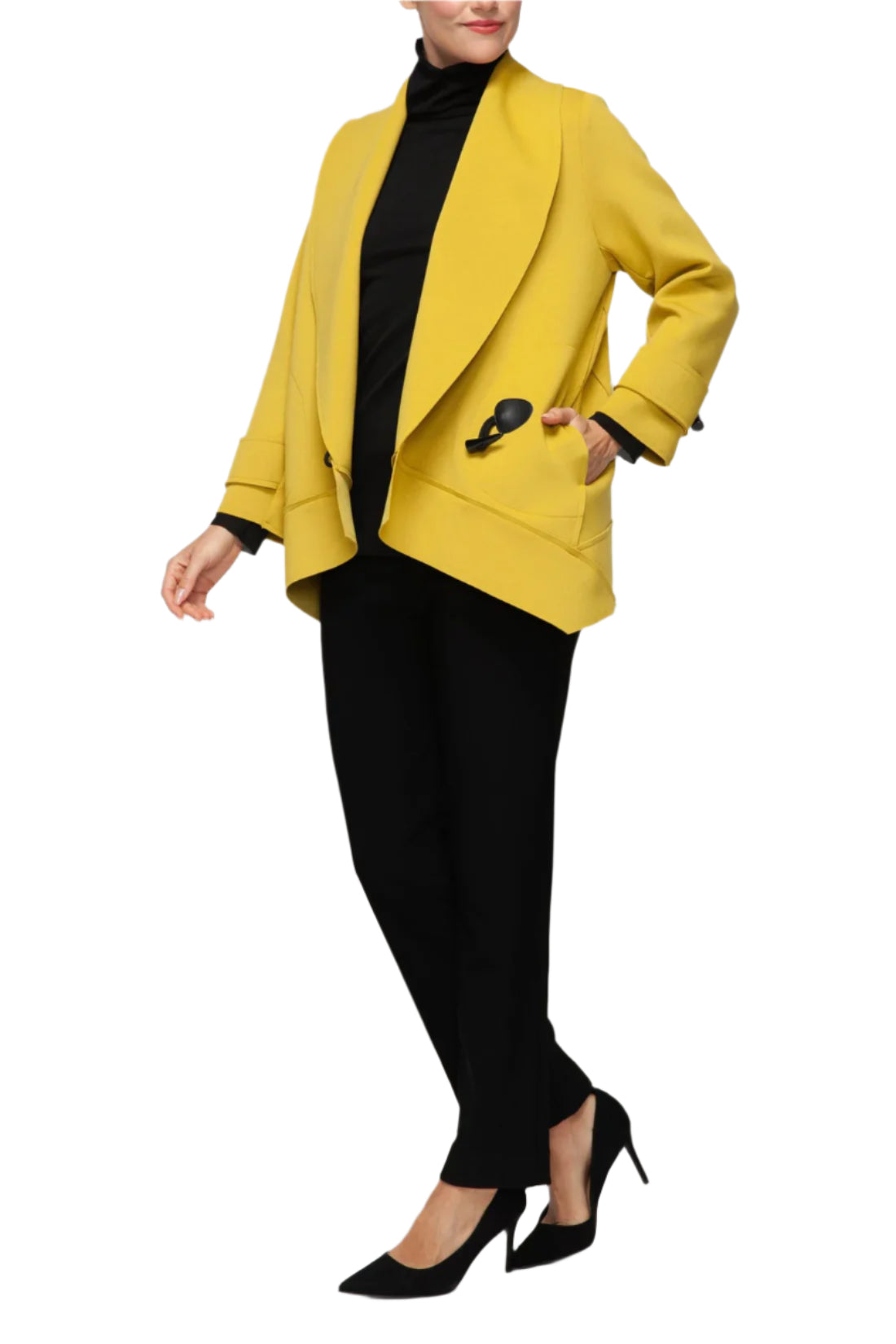 IC Collection Crescent Drape Jacket-7541J
