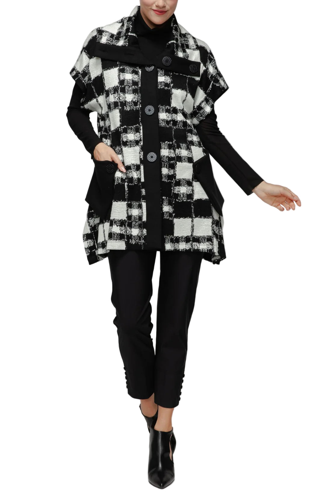 IC Collection Savoy Checkered Vest-7562V