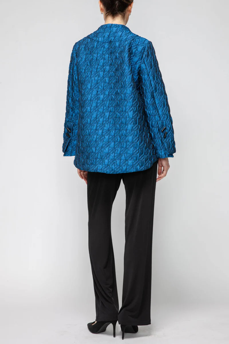 IC Collection Crinkle Texture One Button Jacket-7567J