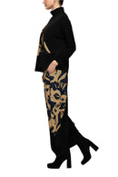 IC Collection Colorblock Print Pants-7391P
