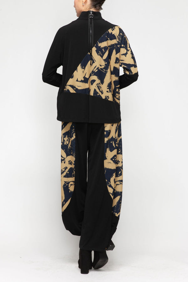 IC Collection Colorblock Print Pants-7391P