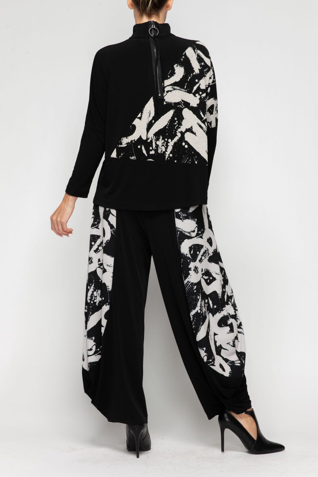 IC Collection Colorblock Print Pants-7391P