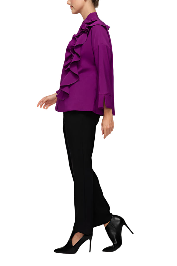 IC Collection Ruffle Trim Jacket-7599J