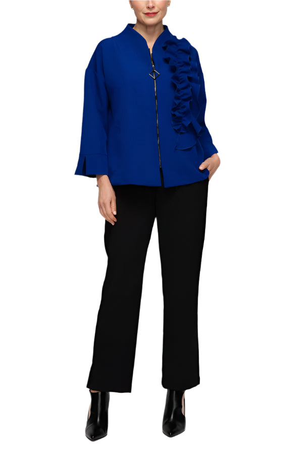 IC Collection Ruffle Trim Jacket-7599J
