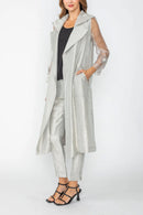 IC Collection Organza Sleeve French Longline Coat-7631J