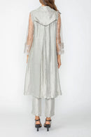 IC Collection Organza Sleeve French Longline Coat-7631J