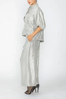 IC Collection Shimmer Zip-Front Jacket-7634J