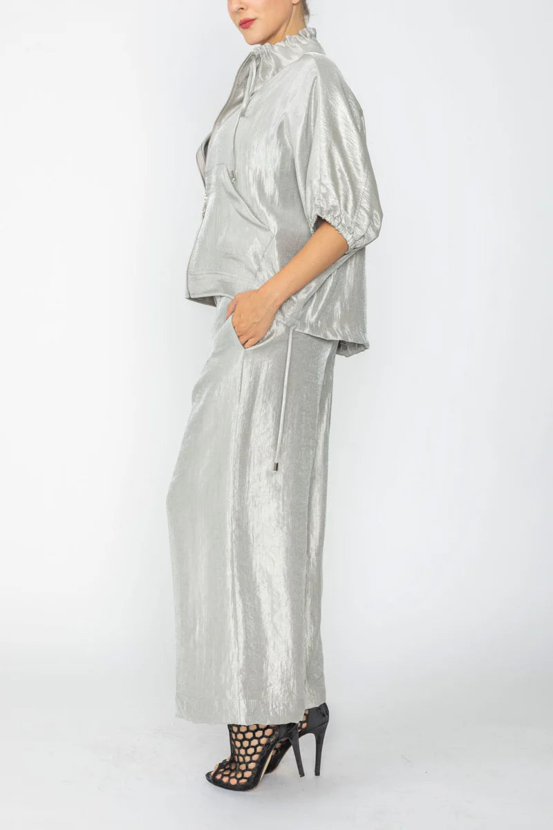 IC Collection Shimmer Zip-Front Jacket-7634J