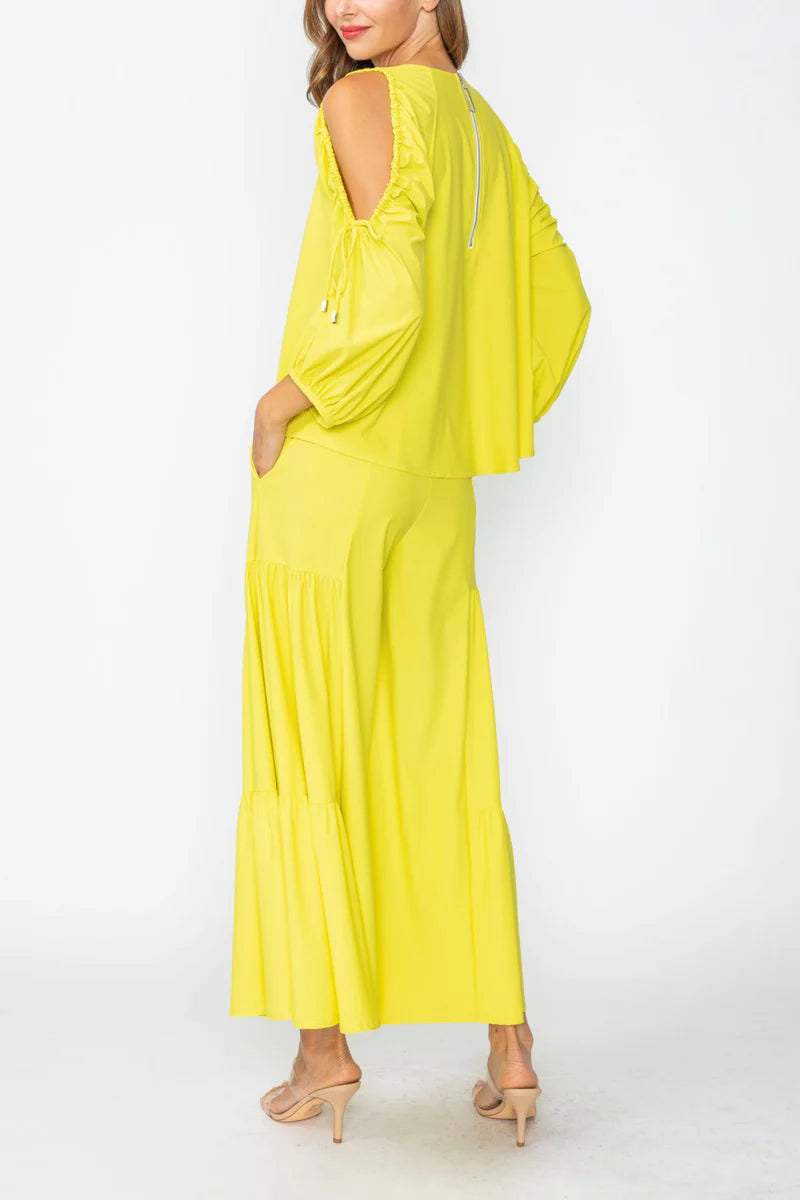 IC Collection Tie-Sleeve Cold Shoulder Dolman Top-7637T