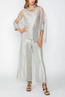 IC Collection Asymmetrical Overlap Stand Collar Top-7642T